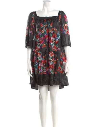 Pre-owned Just Cavalli Silk Mini Dress In Black