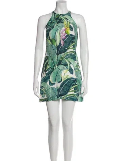 Pre-owned Just Cavalli Silk Mini Dress In Green