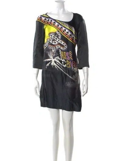 Pre-owned Just Cavalli Silk Mini Dress In Multi