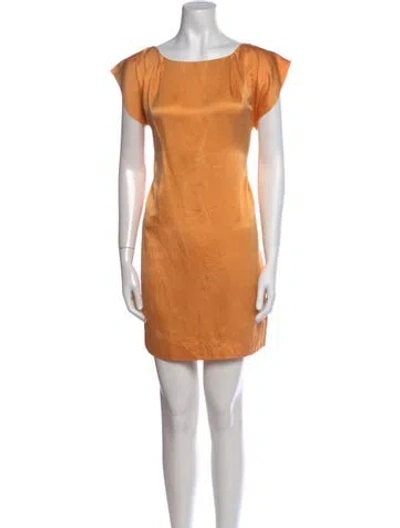Pre-owned Just Cavalli Silk Mini Dress In Orange