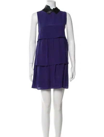 Pre-owned Just Cavalli Silk Mini Dress In Purple