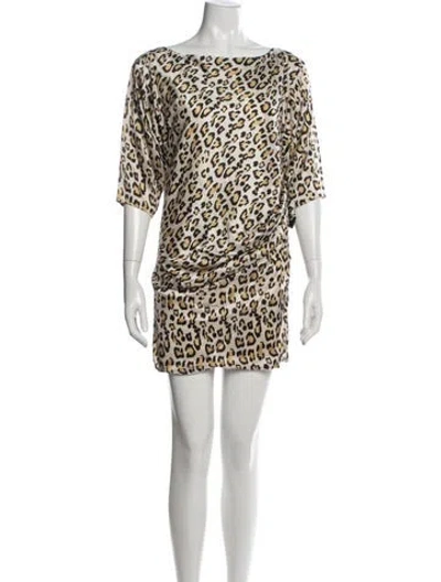 Pre-owned Just Cavalli Silk Mini Dress In White