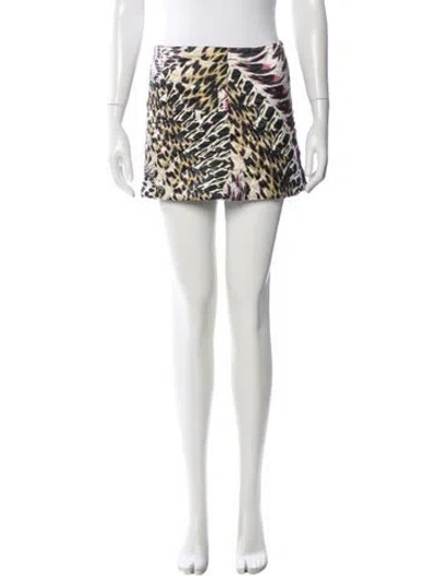 Pre-owned Just Cavalli Silk Mini Skirt In Blue