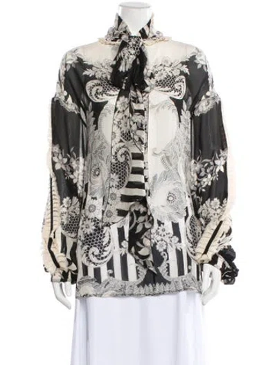 Pre-owned Just Cavalli Silk Patterned Blouse