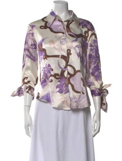 Pre-owned Just Cavalli Silk Printed Blouse
