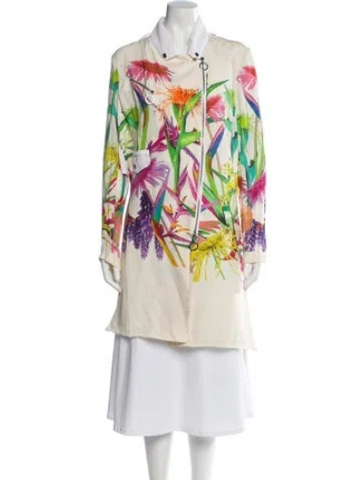 Pre-owned Just Cavalli Silk Printed Evening Jacket In Multi