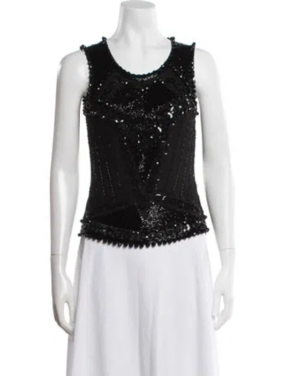 Pre-owned Just Cavalli Silk Printed Top In Black