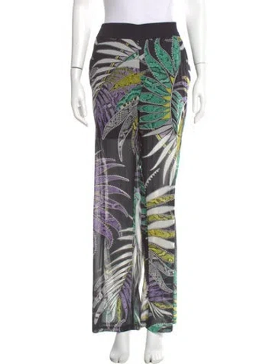 Pre-owned Just Cavalli Silk Wide Leg Pants W/ Tags In Black