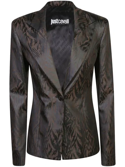 Just Cavalli Single-breasted Blazer In Black