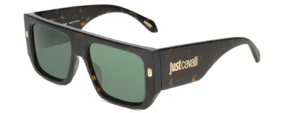 Pre-owned Just Cavalli Sjc022-0722 Unisex Sunglasses Brown Tortoise Havana Gold/green 56mm