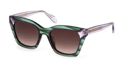 Just Cavalli Sjc024v 0vbt Women's Sunglasses Green Size 52 In Brown