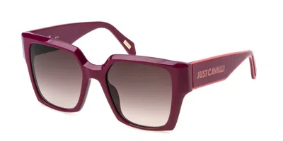 Just Cavalli Sjc091v 0g96 Women's Sunglasses Burgundy Size 53