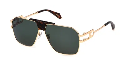 Just Cavalli Emanuele Bicocchi Emanuele Bicocchi Gold-plated Silver Chain Link Earrings In Green
