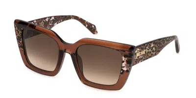 Just Cavalli Sjc099v 09x8 Women's Sunglasses Brown Size 53
