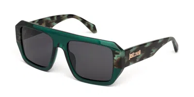 Just Cavalli Sjc101v 07lg Women's Sunglasses Green Size 55