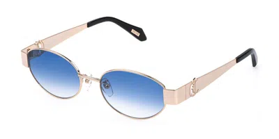 Just Cavalli Sjc152 300b Occhiali Da Sole Oro Per Donna In Blue