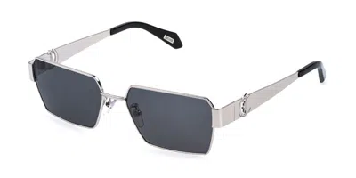 Just Cavalli Sjc153 0579 Occhiali Da Sole Argentati Per Uomo In Blue