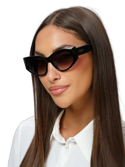 Just Cavalli Sjc169 Cat-eye Acetate Sunglasses In Black