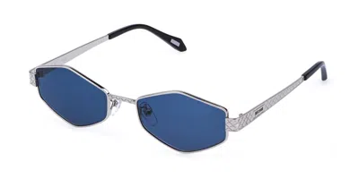 Just Cavalli Sjc180 0579 Occhiali Da Sole Argentati Per Donna In Metallic