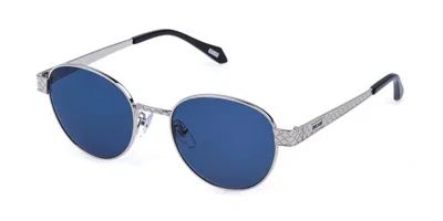 Just Cavalli Sjc181 0579 Occhiali Da Sole Argentati Per Donna In Blue