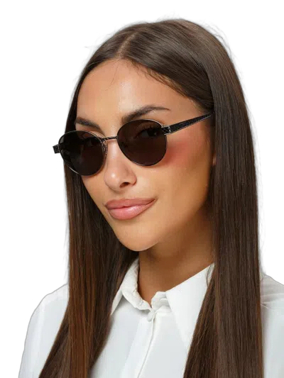 Just Cavalli Sjc181 Smoke Gradient Round Sunglasses In Black