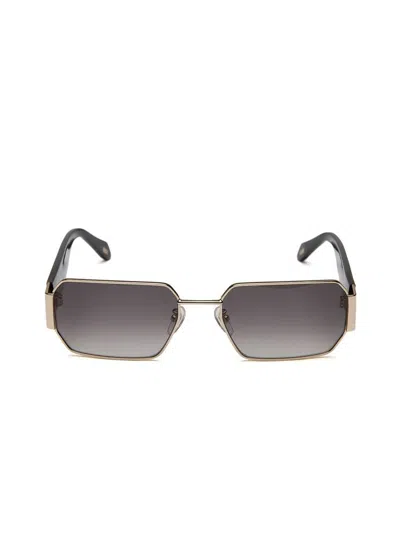 Just Cavalli Sjc199 Geometric Metal Frame Sunglasses In Gold