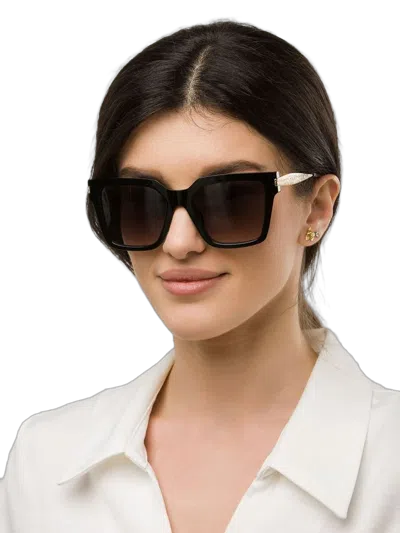 Just Cavalli Sjc201 Oversized Square Acetate Sunglasses In Black