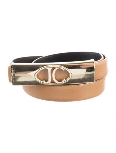 Pre-owned Just Cavalli Skinny Leather Belt In Brown