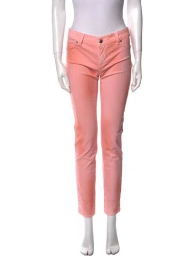 Pre-owned Just Cavalli Skinny Leg Pants In Pink