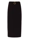 Just Cavalli Midi Pencil Skirt With Ring Detail In Black