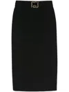 Just Cavalli Metal-snake Detail Midi Skirt In Black