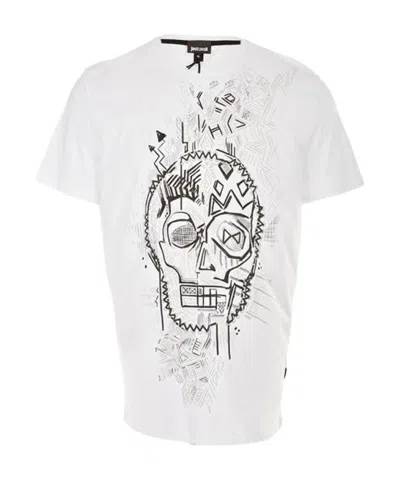 Just Cavalli Skull Printed Short-sleeved T-shirt In White