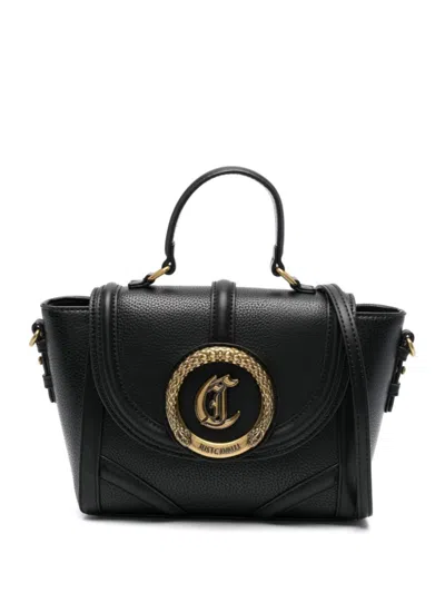 Just Cavalli Sleek Handbag With Iconic Logo And Spacious Interior In Black