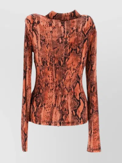 Just Cavalli Slim Animal Print Shirt With Button Detailing In Brown