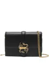 Just Cavalli Small Snake-buckle Cross-body Bag In Black