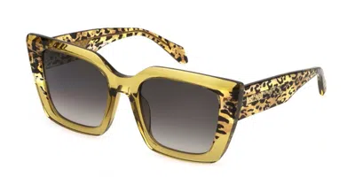 Just Cavalli Smoke Gradient Butterfly Ladies Sunglasses Sjc099v 06a9 53 In Yellow