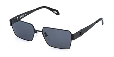 Just Cavalli Smoke Rectangular Unisex Sunglasses Sjc153 0530 57 In Black
