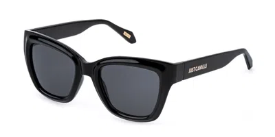 Just Cavalli Smoke Square Ladies Sunglasses Sjc148 0z42 52 In Black