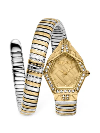 Just Cavalli Snake 23mm Watch In Gold