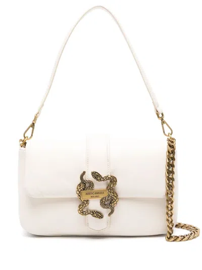 Just Cavalli Iconic Snakes-plaque Tote Bag In Neutrals