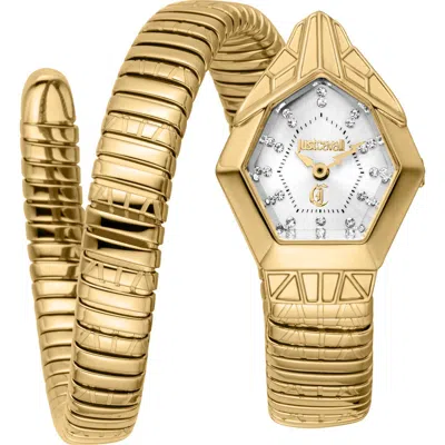 Just Cavalli Snake Bracelet Watch, 23mm X 32.5mm In Gold