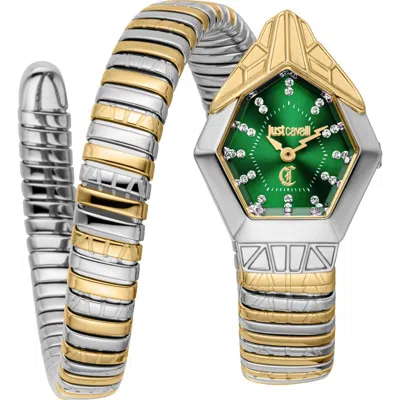 Just Cavalli Snake Bracelet Watch, 23mm X 32.5mm In Two Tone G/s