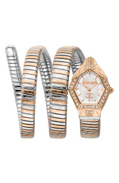 Just Cavalli Snake Bracelet Watch, 23mm X 32mm In Gold