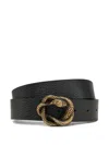 Just Cavalli Snake-buckle Belt In Black