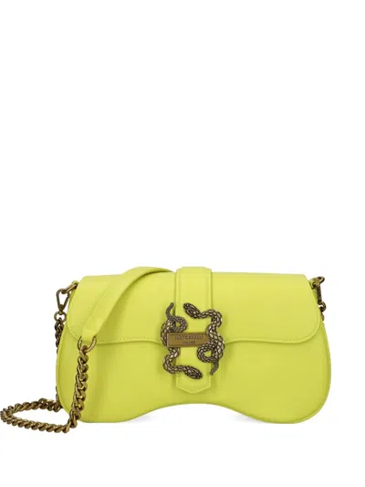 Just Cavalli Snake-buckle Cross Body Bag In Green