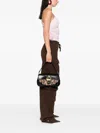 Just Cavalli Snake-buckle Leopard-print Shoulder Bag In Black