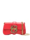 Just Cavalli Snake-buckle Shoulder Bag In Red