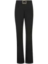 Just Cavalli Snake-buckle Straight-leg Trousers In 黑色