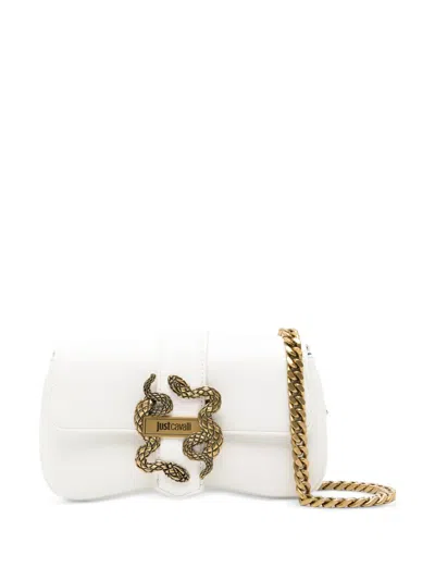 Just Cavalli Snake Chain Clutch Bag In White