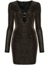 Just Cavalli Snake-detail Mini Dress In Gold